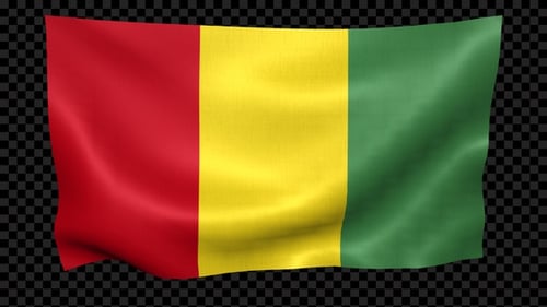 Wehende Schleife mit Flagge Guine