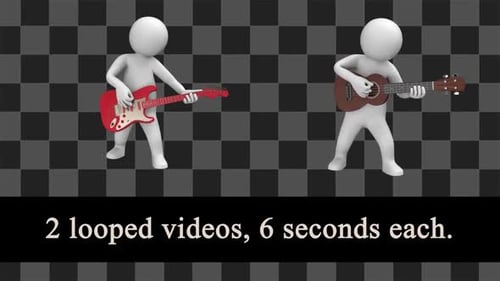 Animated 3D Stick Figures Playing Musical Instruments