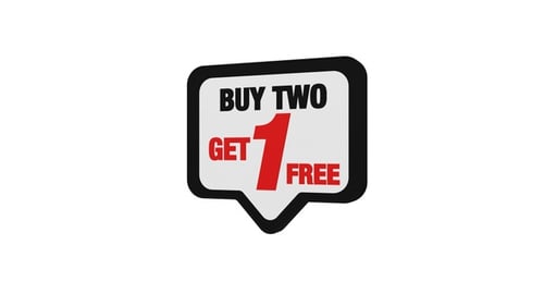 Animated Buy Two Get One Free Speech Bubble Tag