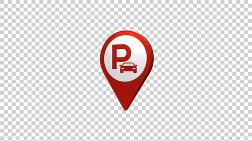 3D Parking Pin Location Indicator Animation