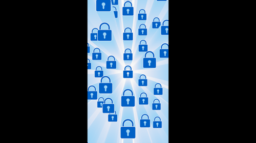 Vertical video moving padlocks protection loop animation background