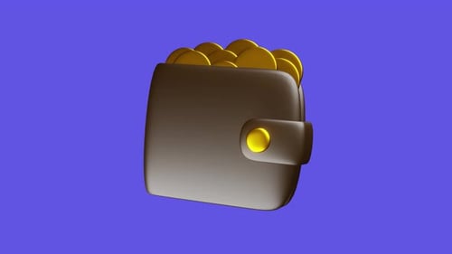 Finance Wallet Animation with Gold Coin Inflow