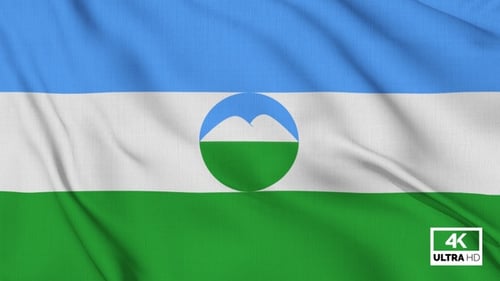 Realistic Waving Flag Animation with Blue, White, Green Stripes