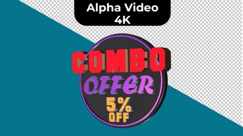 Combo Offer 5% OFF 3D Animated Discount Badge