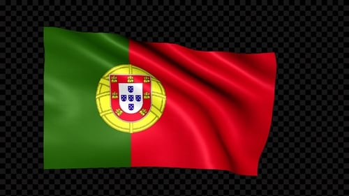 Realistic Waving Portugal National Flag Animation