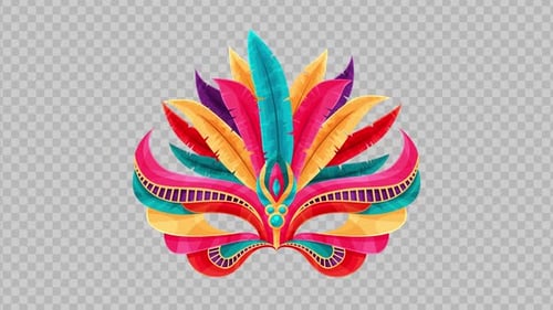Venetian Carnival Mask Background With Alpha