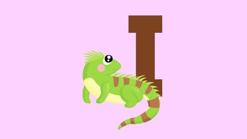 Animation de la lettre I de l'alphabet des animaux