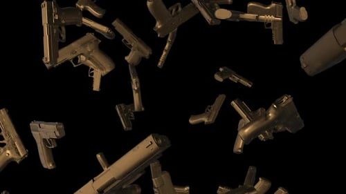 Falling 3D Pistols Motion Graphic Element