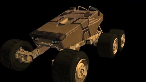 Animated 3D Futuristic Space Rover Vehicle