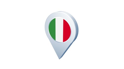 Animated 3D Italy Flag Location Pin