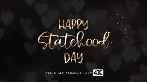 Shimmering Calligraphy Happy Statehood Day Title Pack