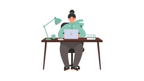 Female Student Animation Alpha Channel