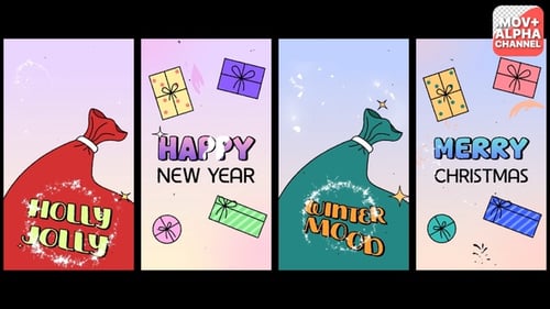 Festive Hand-Drawn Holiday Greetings Pack