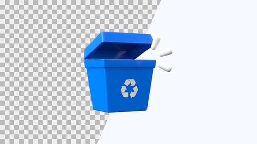 Empty Trash 3D Animation | Alpha Channel