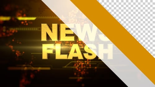 Golden 3D News Flash Title Reveal Animation