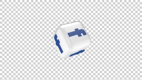 Facebook-Symbol auf 3D-Box
