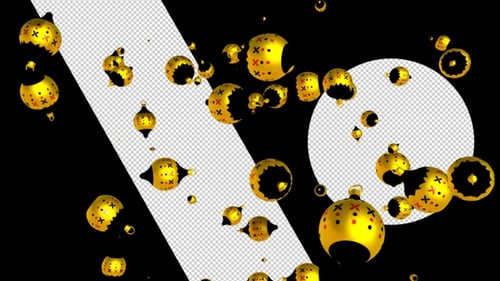 Animated Golden Ornate Spheres for Festive Celebrations
