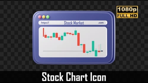 3D Animated Stock Market Candlestick Chart in Browser Interface