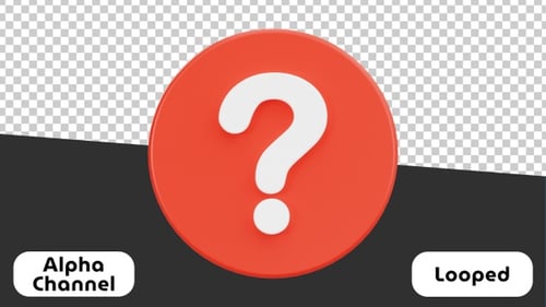 Animated 3D Question Mark Icon Loop for Explainer Videos