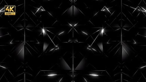 Dark Metallic Geometric Pattern Loop with Shimmering Light