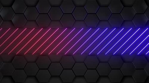 Farbiges sechseckiges Neon-Hintergrundpaket