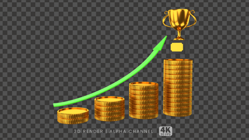 Growth Success Investment Technology Award Transparent Background 3d Animation