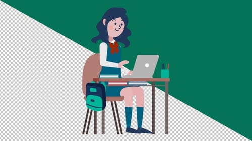 Animación 2D de dibujos animados para niña pequeña 4K