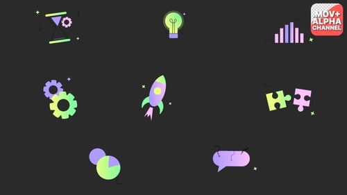 Animated Business Icons Pack with Modern Flat Design