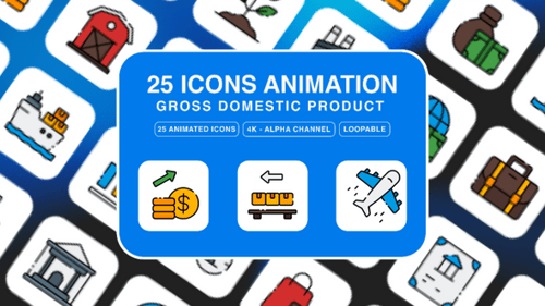 Flat Design Animated Business Icons Collection