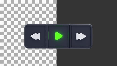 Animation 3D du bouton de pause | Alpha Channel