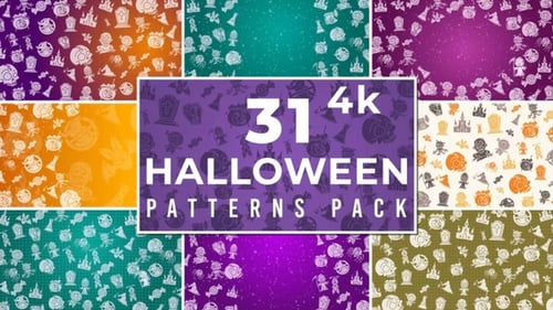 Animated Seamless Halloween Cartoon Pattern Backgrounds