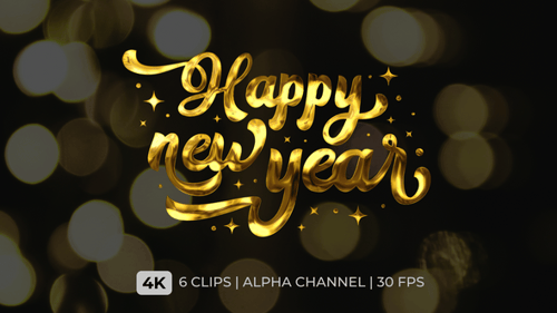 Happy New Year Text Animation Lettering