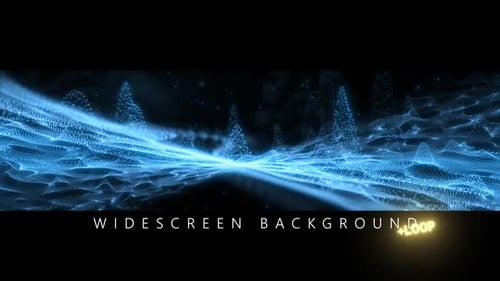 Blue Glowing Particle Wave Abstract Technology Background Loop