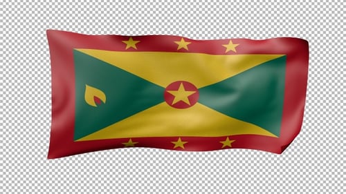 Realistic Waving Grenada National Flag Animation