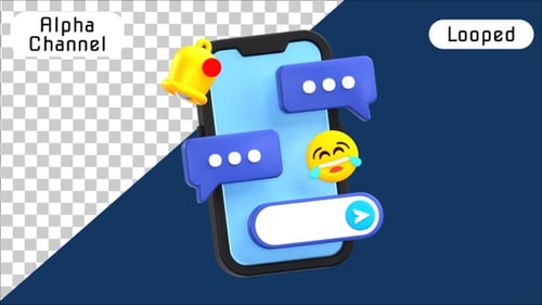 Animation der 3D-Chat-Kommunikations-App | Alpha-Kanal
