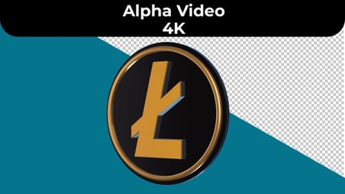 Animated 3D Litecoin Logo Rotation