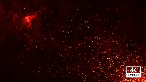 Dynamic Fiery Red Sparks Abstract Background Loop