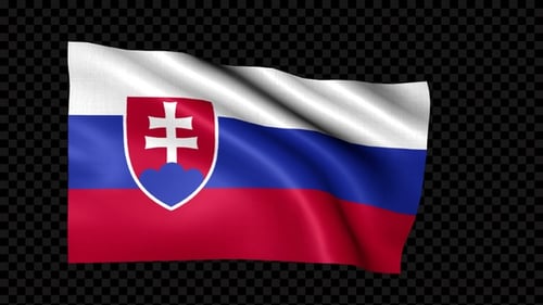 Slovakia Flag Waving Realistic Animation