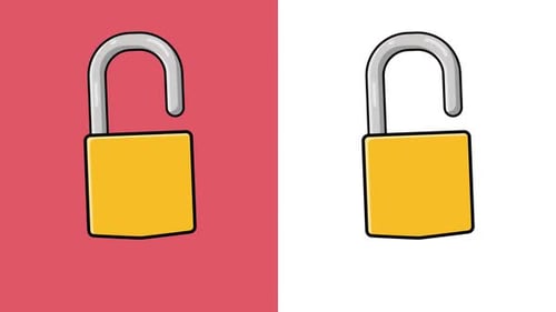 Pack Of 2 Locks Rotating On Alpha And White Loop