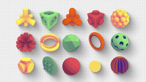 Abstract Colorful 3D Morphing Shapes Animation