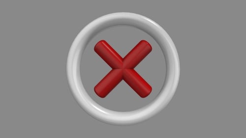 Glossy 3D Checkmark and Cross Mark Animations