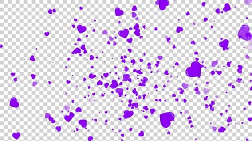Vibrant Purple Heart Particles Overlay for Events