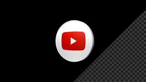 Modern 3D Animated YouTube Play Button Icon Reveal