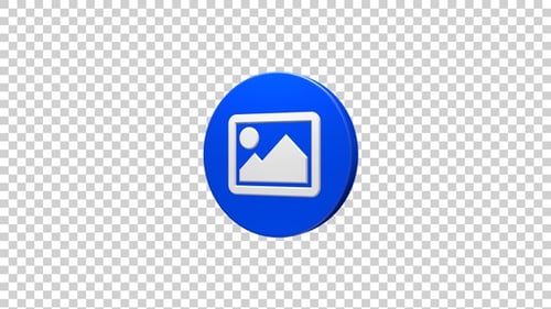 Rotating 3D Image Gallery Icon Loop Animation