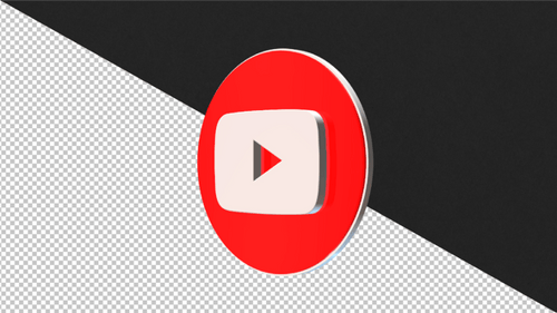 Modern 3D YouTube Logo Rotation Animation