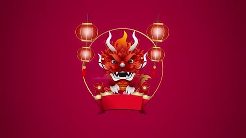 Happy Chinese New Year 2024 Detailed Dragon