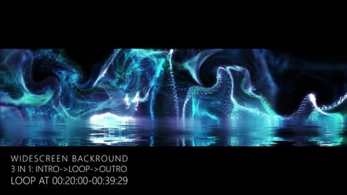 Futuristic Blue Energy Particles Waves