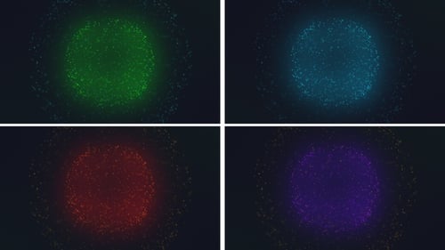 Animated Digital Particle Sphere Loop with Color Change