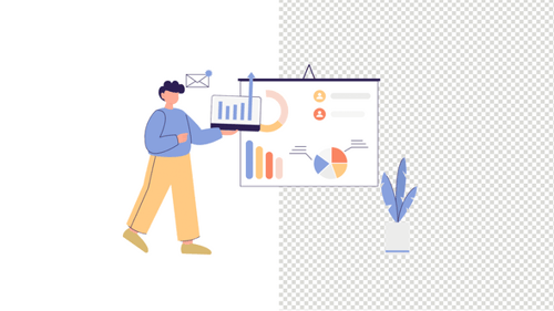 Man doing Presentation Illustration Animation