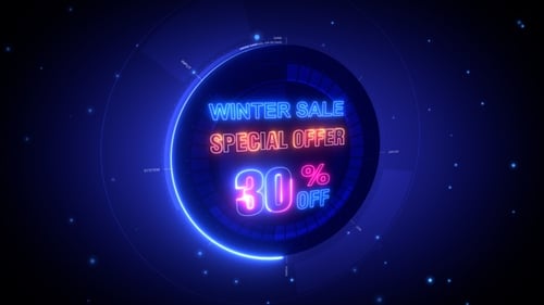 Dynamic Neon Winter Sale Special Offer Display